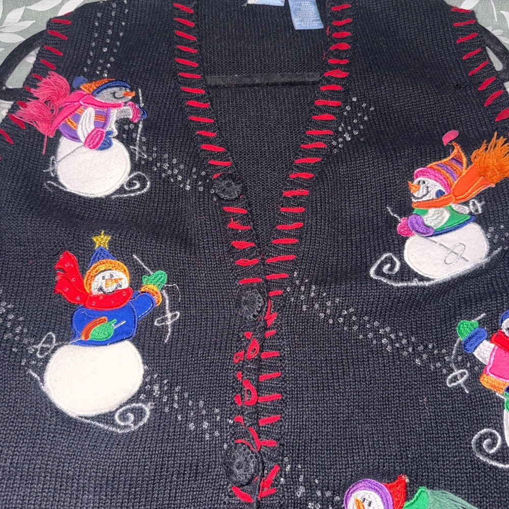 Holiday Editions Black Snowman Vest - Picture 3 of 14